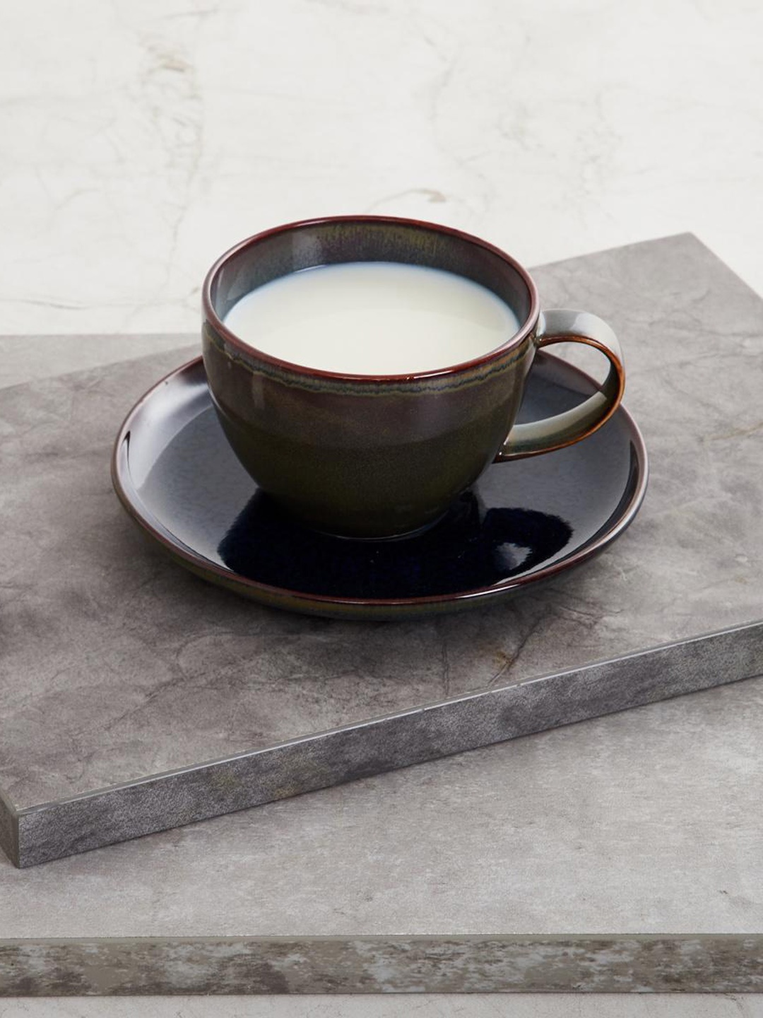 

Home Centre Brown Solid 2-Pieces Fiesta Denim Cup and Saucer Set