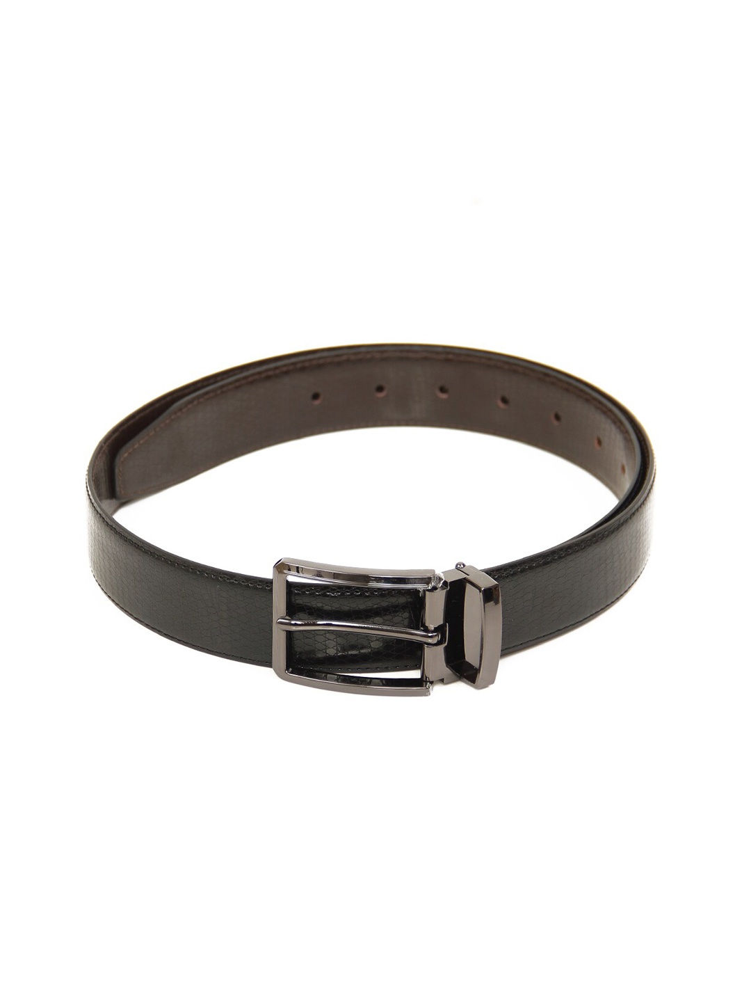 

Calvadoss Men Black Textured PU Formal Belt