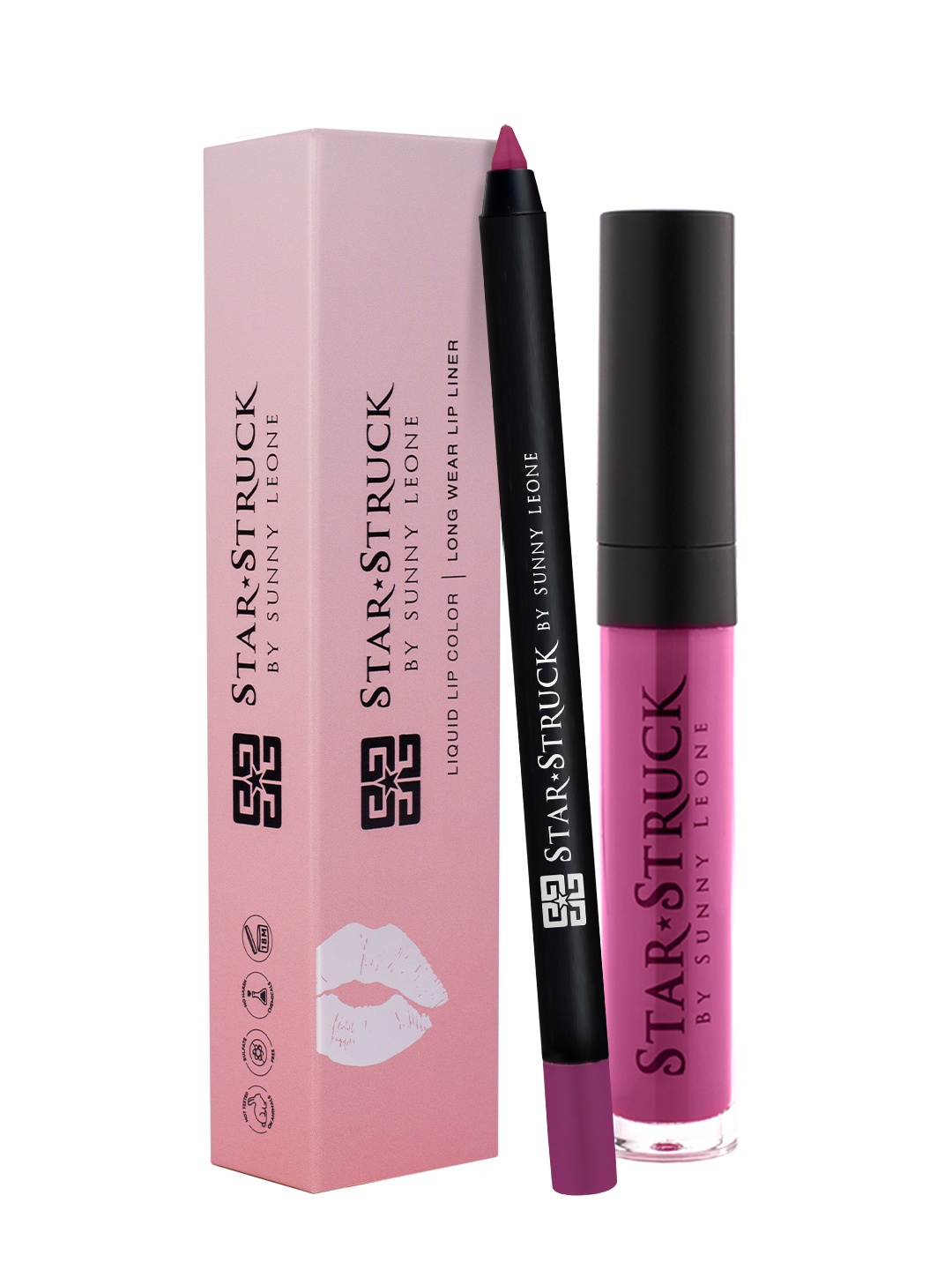 

STARSTRUCK BY SUNNY LEONE Women Purple Taffy 2Pc LipKit Lip Gloss Lip Liner