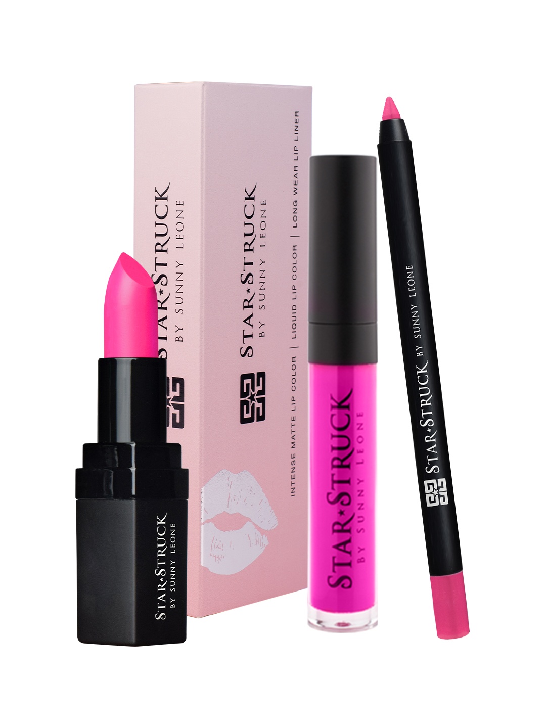 

STARSTRUCK BY SUNNY LEONE Foxy Fuchsia 3PC Lipkit Lipstick + Lip Gloss + Lip Liner, Pink