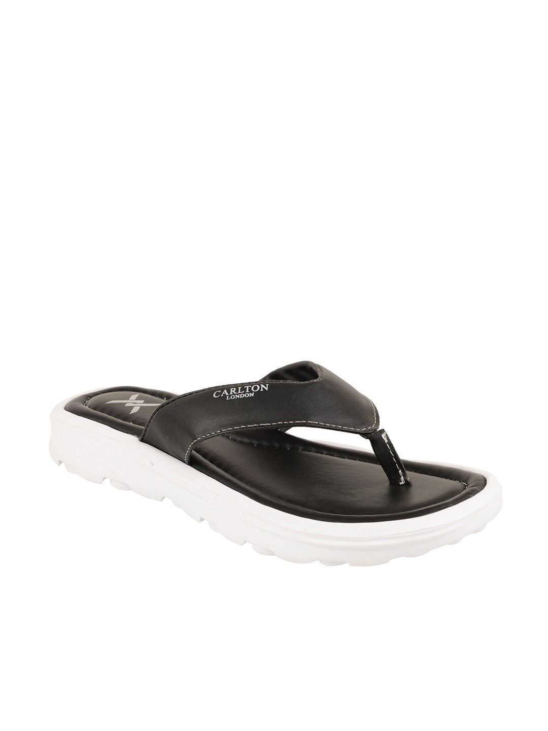 

Carlton London sports Women Black & White Solid Thong Flip-Flops