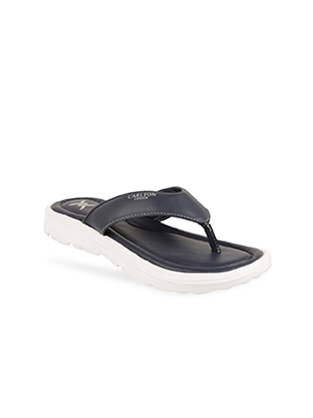 

Carlton London sports Women Navy Blue & White Rubber Sliders