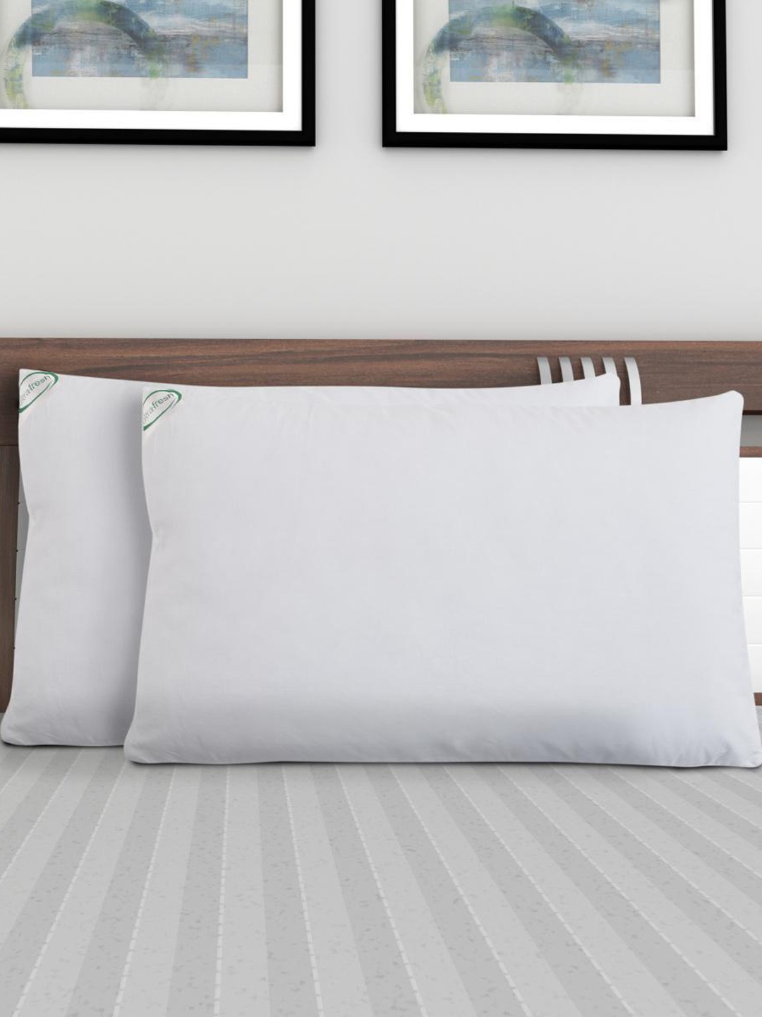 

Home Centre Set Of 2 White Solid Pillows