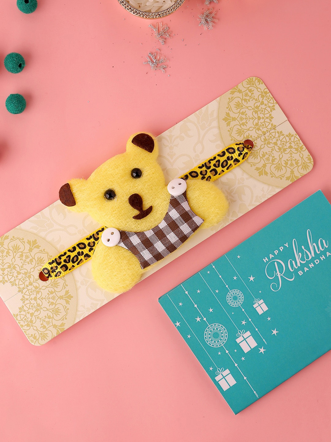 

Voylla Kids Unisex Yellow Cute Teddy Bear Rakhi