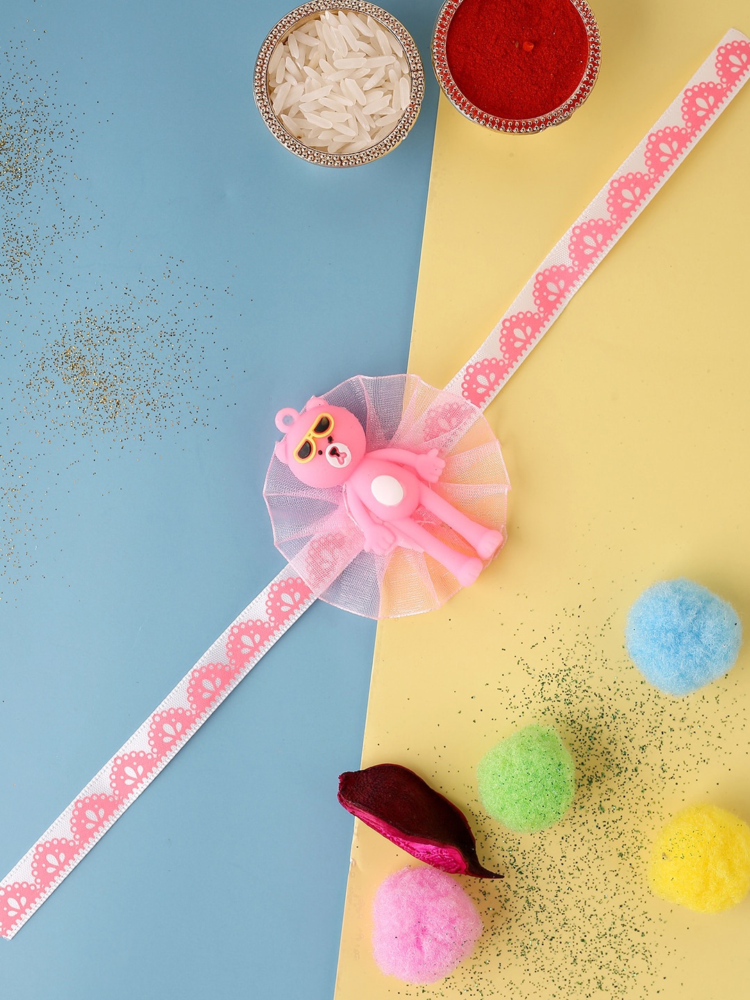 

Voylla Kids Unisex Pink Adorable Teddy Bear Rakhi