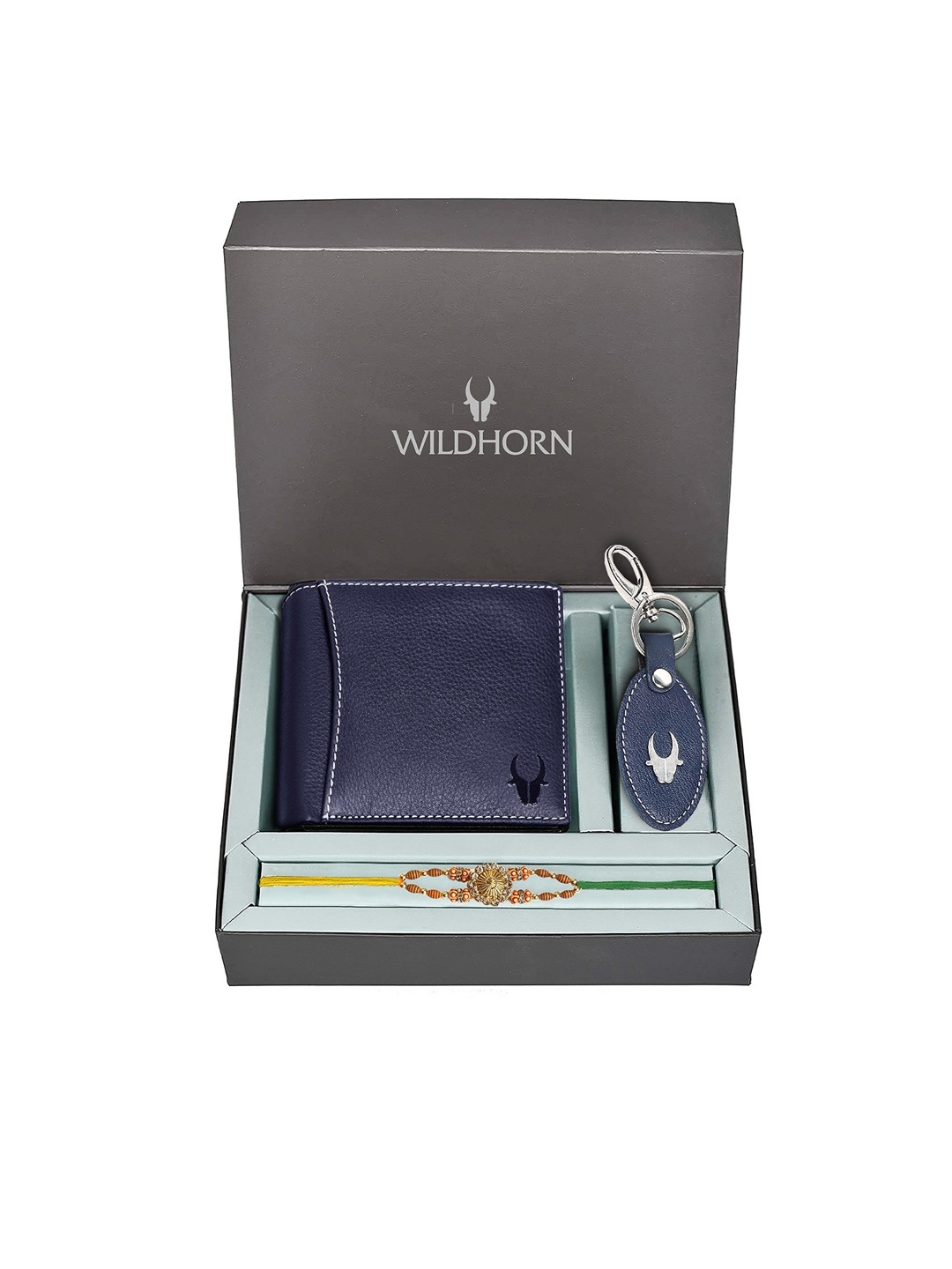 

WildHorn Men Rakhi Combo Gift Set, Blue