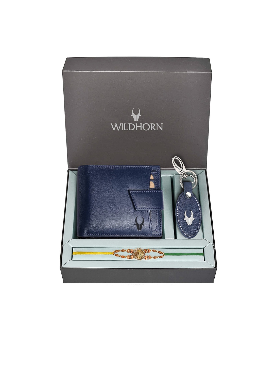 

WildHorn Men Rakhi Combo Gift Set, Blue