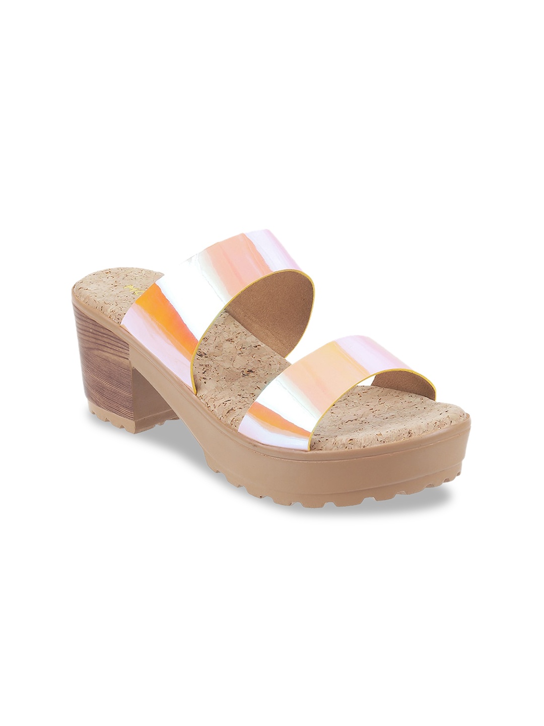 

Mochi Orange & Beige Colourblocked Platform Sandals