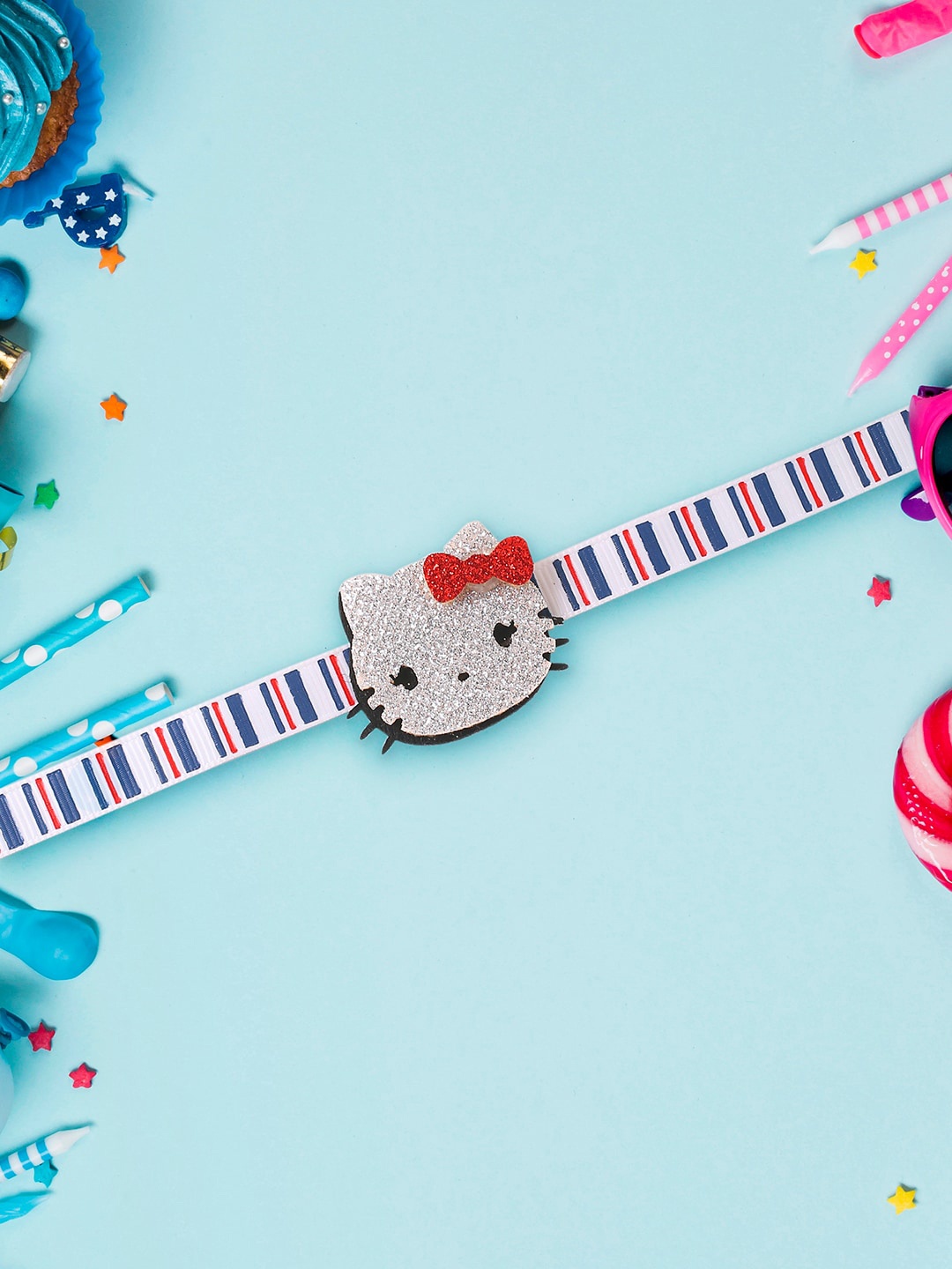

Voylla Adorable Kitty Kids Rakhi with Roli Chaawal Pack, Multi