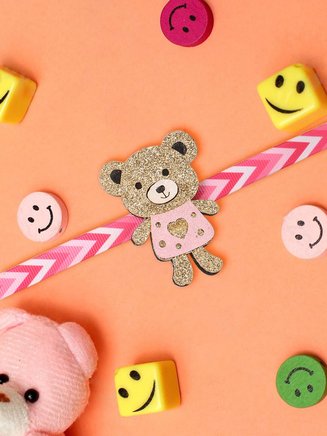 

Voylla Cute Teddy Bear Kids Rakhi with Roli Chaawal Pack, Multi