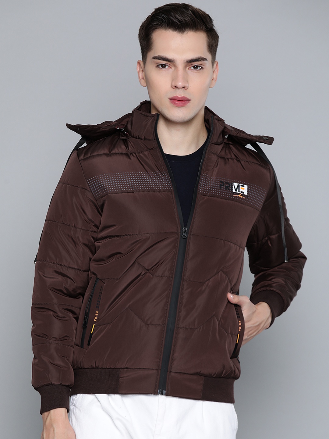 

Fort Collins Men Burgundy Hooded Bomber Jacket