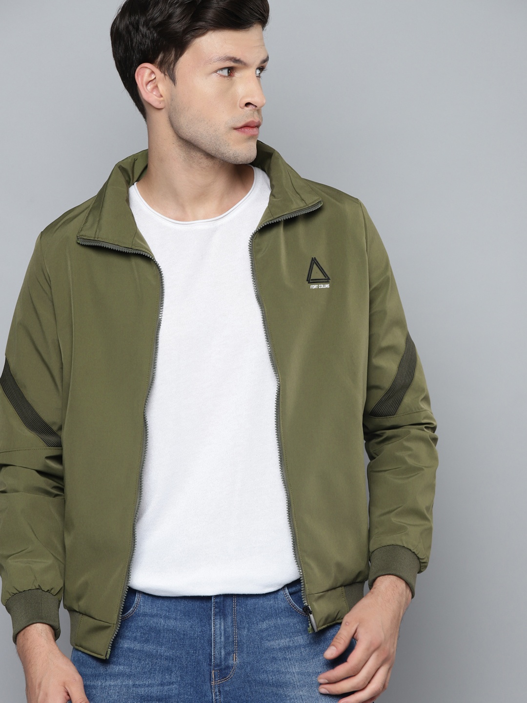 

Fort Collins Men Olive Green Bomber Jacket