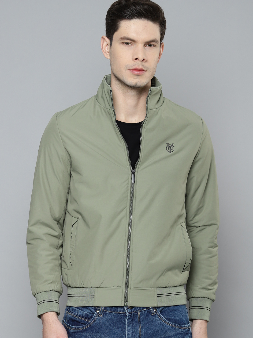 

Fort Collins Men Olive Green Bomber Jacket