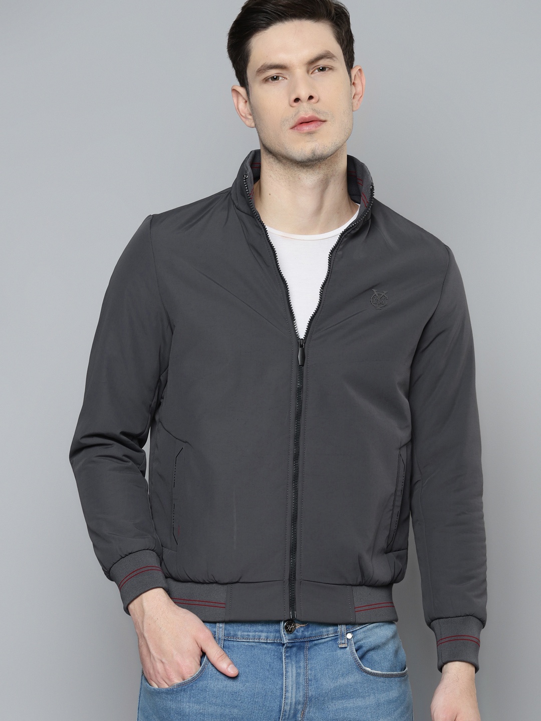 

Fort Collins Men Charcoal Grey Bomber Jacket
