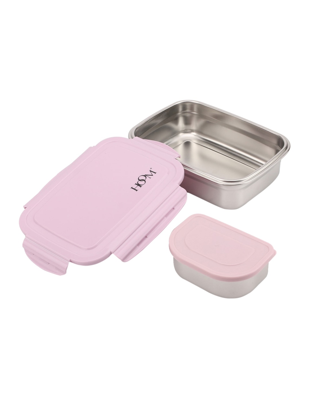 

HOOM Pink & Silver Stainless Steel Lunch Box