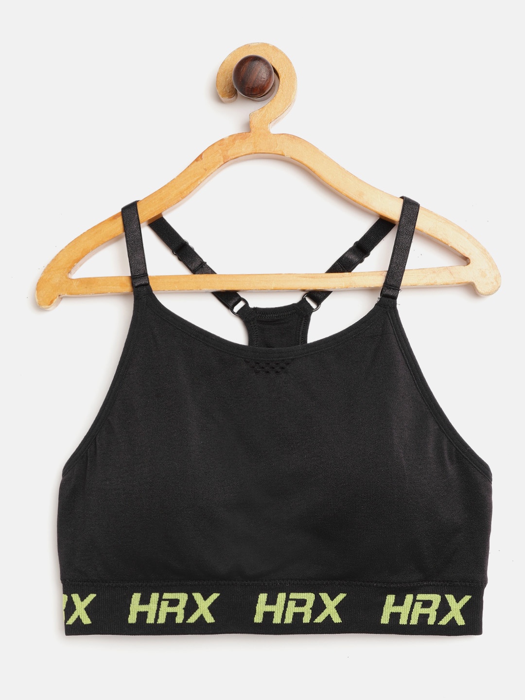 

HRX By Hrithik Roshan U-17 Active Girls Jet Black Seamless Solid Sports Bra