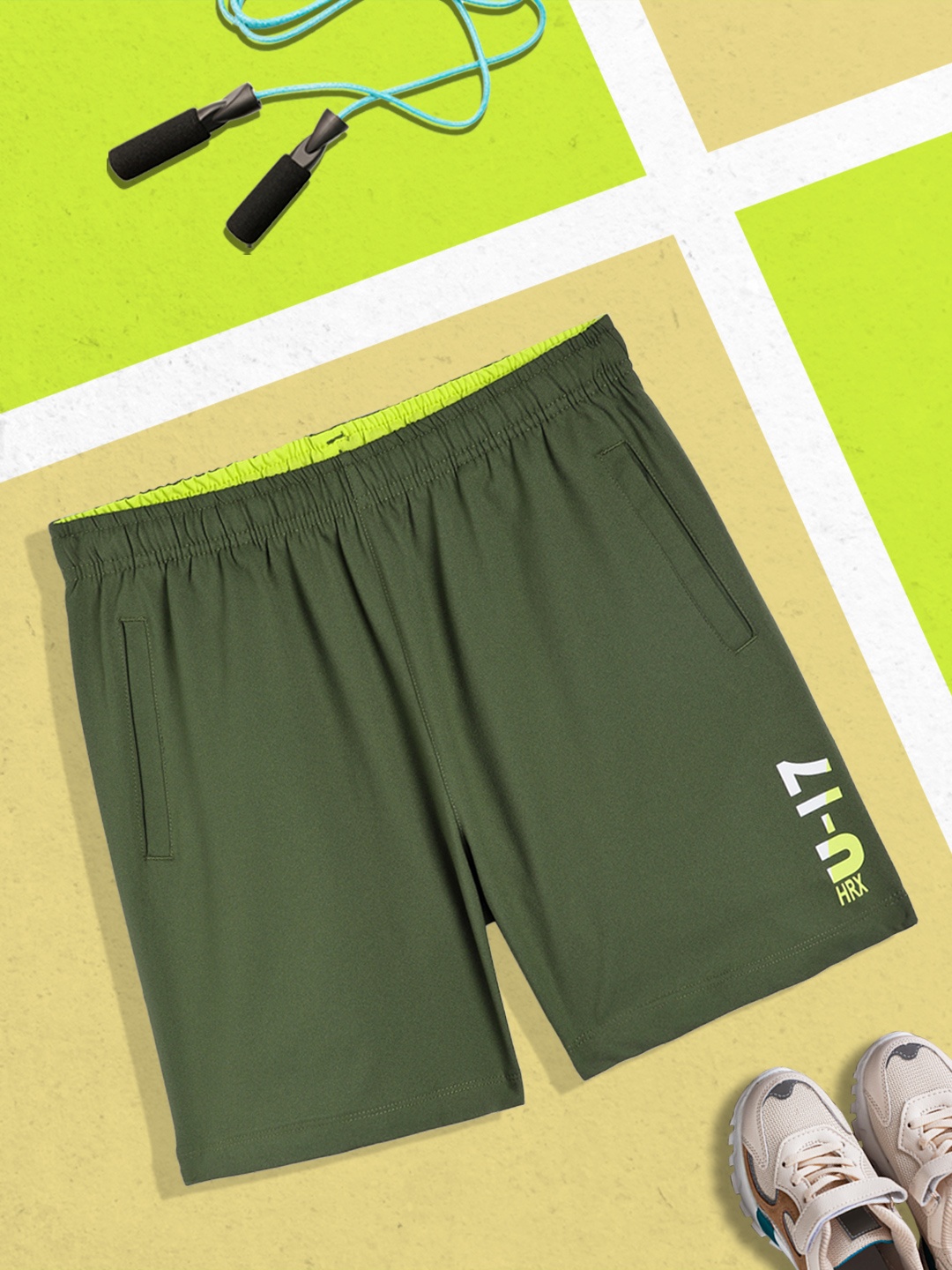 

HRX by Hrithik Roshan Boys Green Shorts