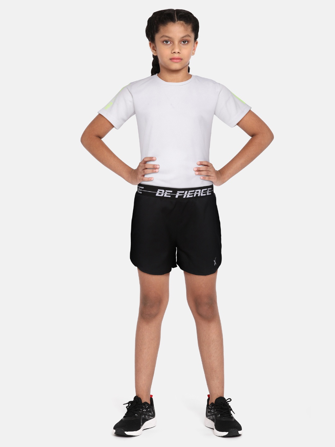 

HRX By Hrithik Roshan U-17 Active Girls Jet Black Rapid-Dry Solid Shorts