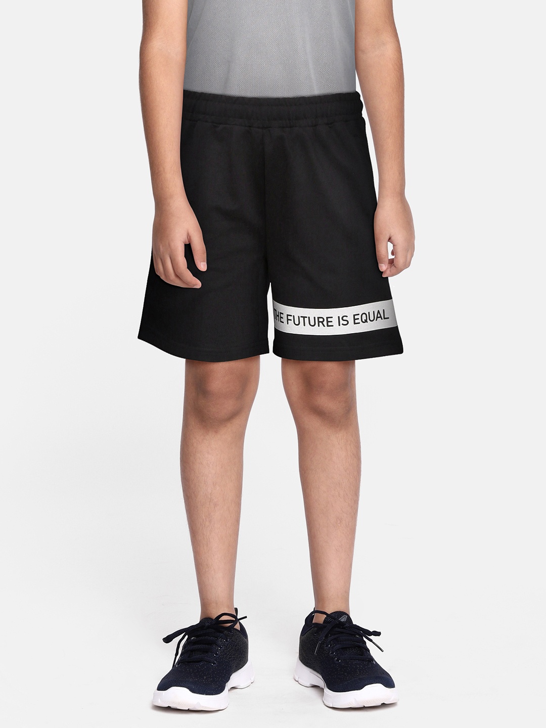 

HRX by Hrithik Roshan Boys Black Solid Pure Cotton Regular Shorts