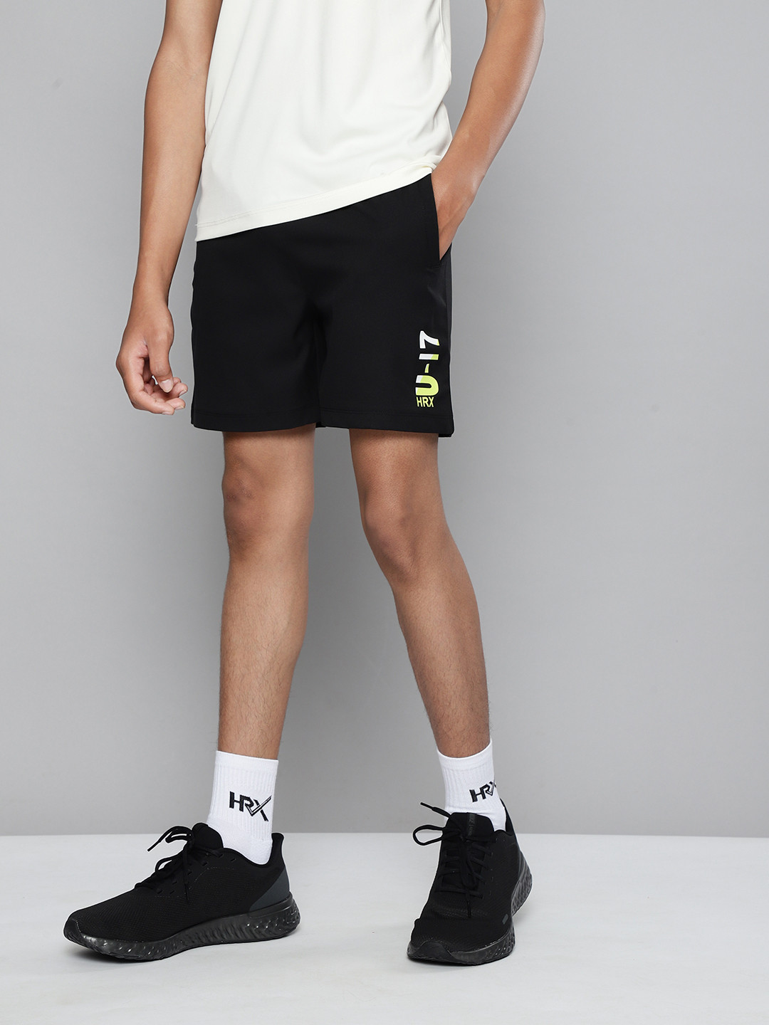 

HRX by Hrithik Roshan Boys Black Shorts