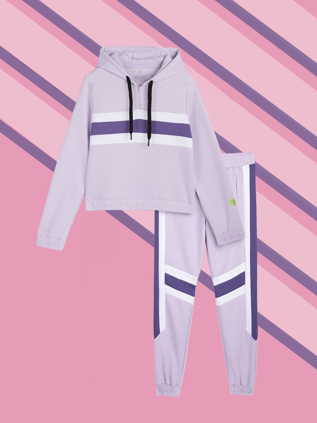 

HRX By Hrithik Roshan U-17 Lifestyle Girls Lavender Rapid-Dry Tracksuit