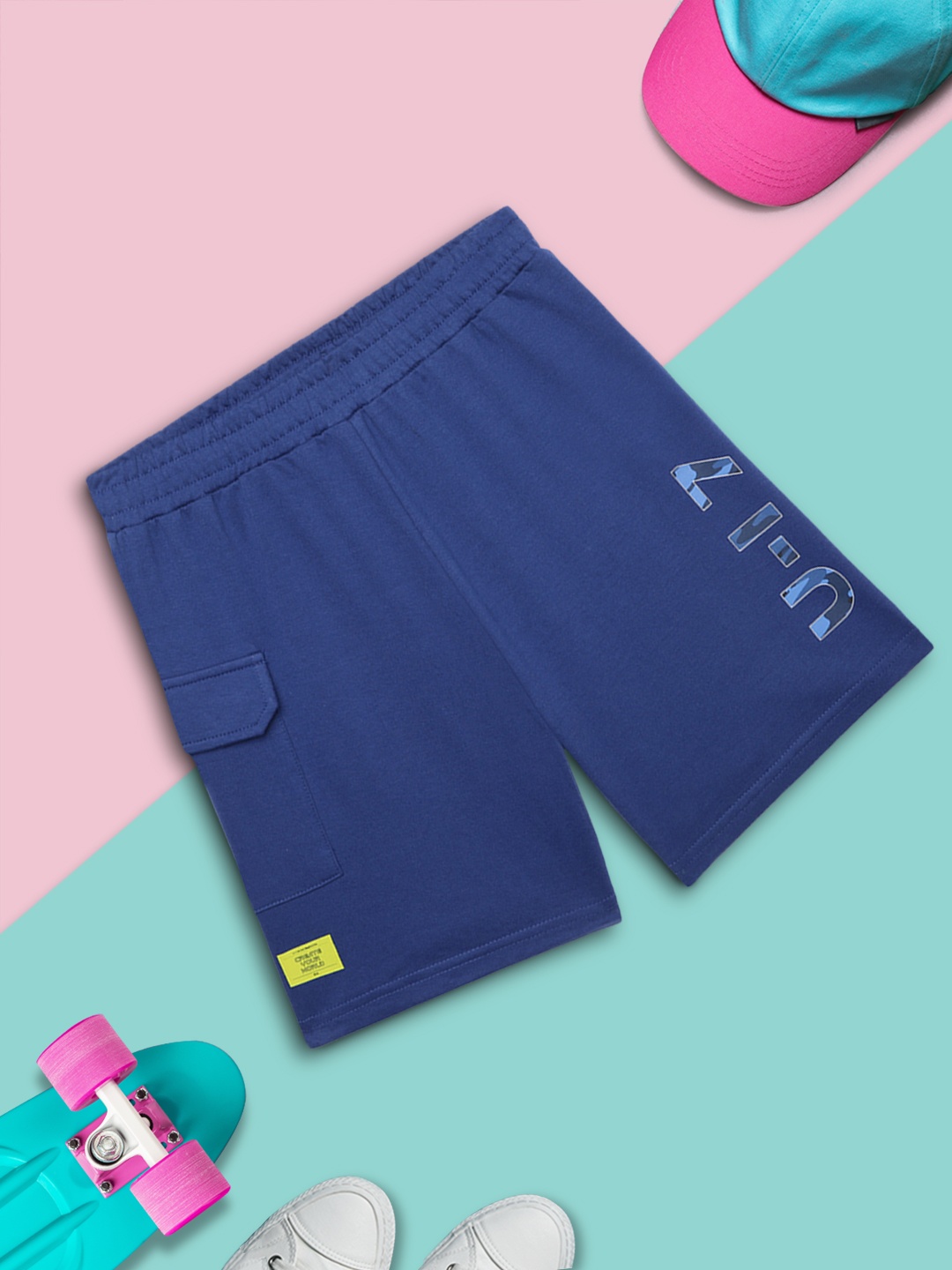 

HRX by Hrithik Roshan Boys Blue High-Rise Shorts