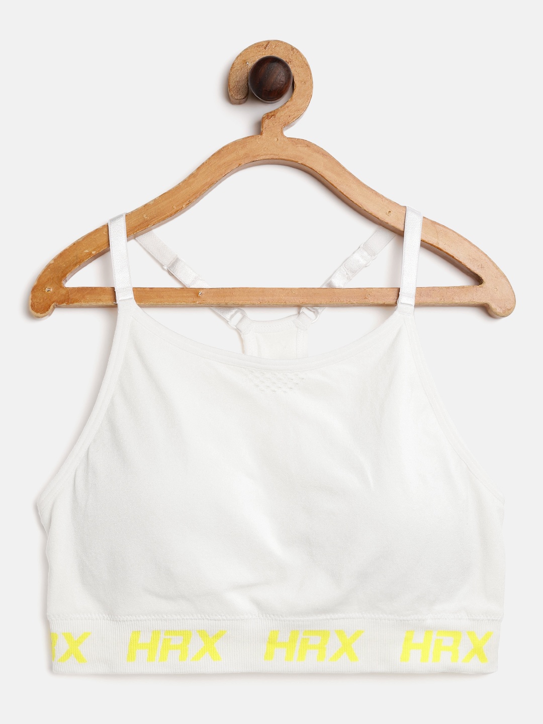 

HRX By Hrithik Roshan U-17 Active Girls Love Bird Seamless Solid Sports Bra, White