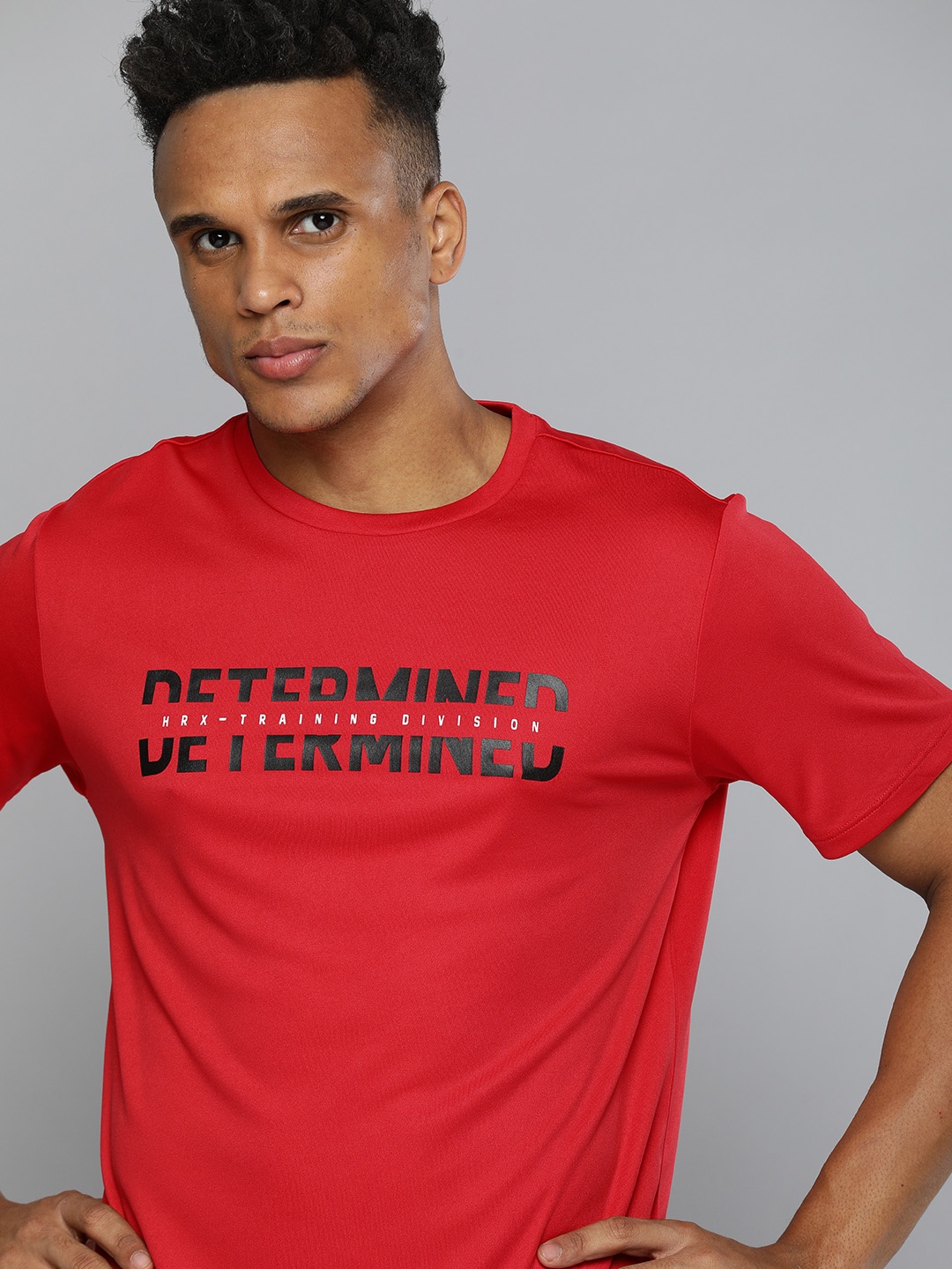 

HRX By Hrithik Roshan Training Men Red Rapid-Dry Typography Tshirts