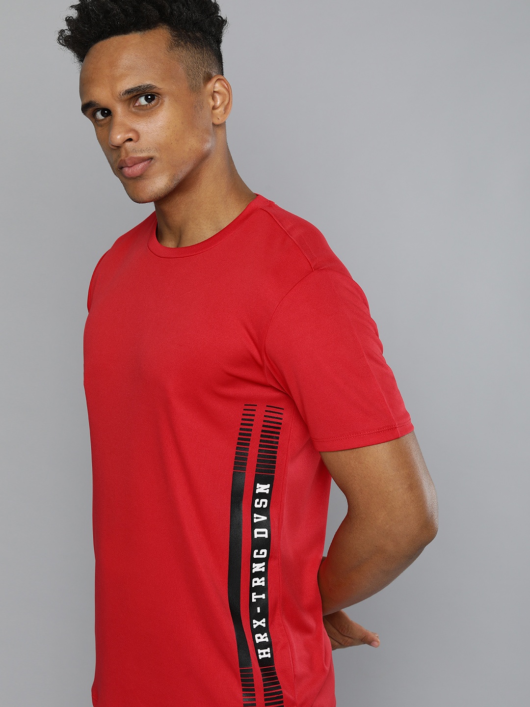 

HRX By Hrithik Roshan Training Men Red Rapid-Dry Typography Tshirts