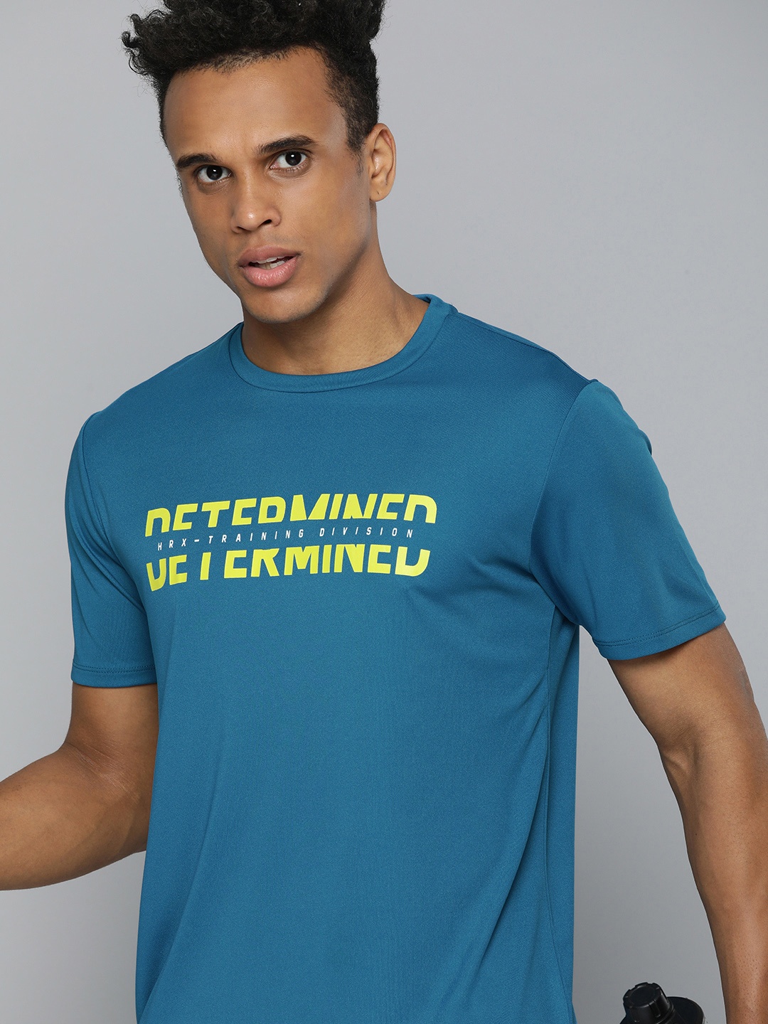 

HRX By Hrithik Roshan Training Men Anthra Melange Rapid-Dry Typography Tshirts, Blue