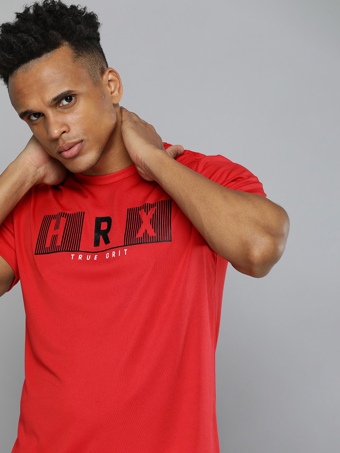 

HRX By Hrithik Roshan Training Men Formula Red Rapid-Dry Brand Carrier Tshirts