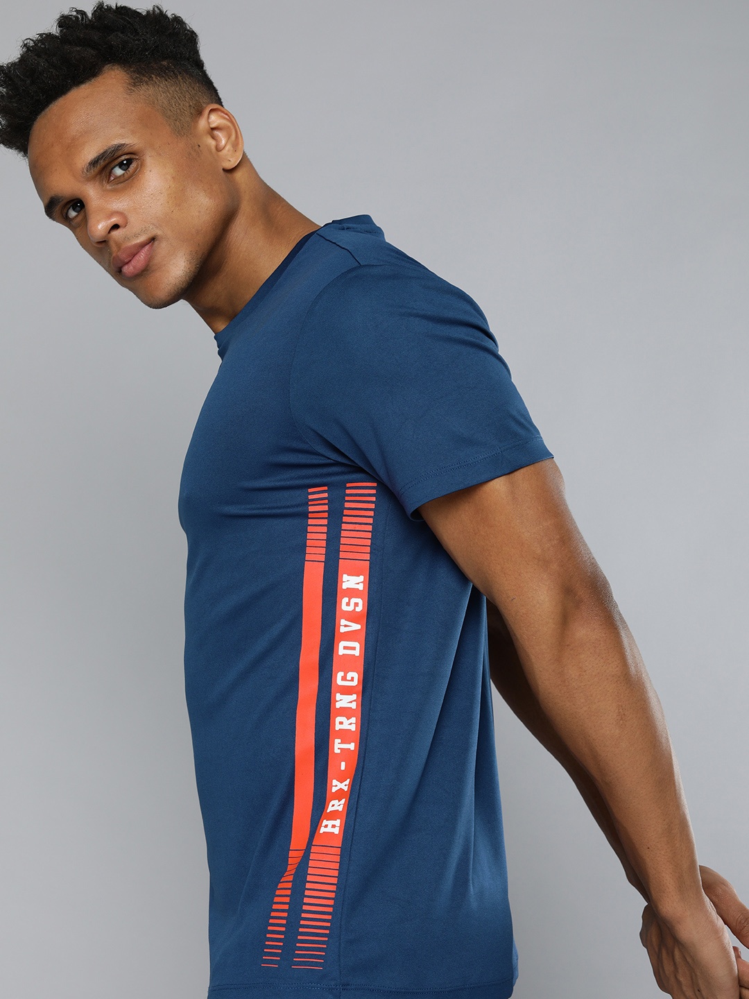 

HRX By Hrithik Roshan Training Men Blue Rapid-Dry Typography Tshirts