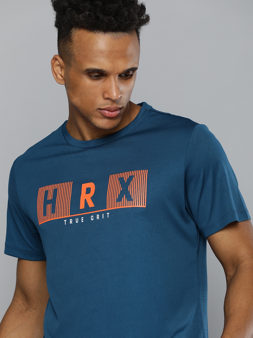 

HRX By Hrithik Roshan Training Men Estate Blue Rapid-Dry Brand Carrier Tshirts, Teal