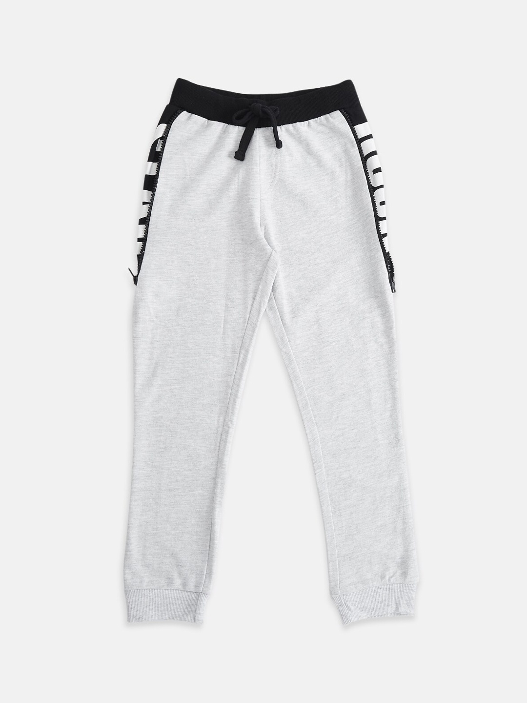 

Pantaloons Junior Boys Grey Solid Pure Cotton Joggers