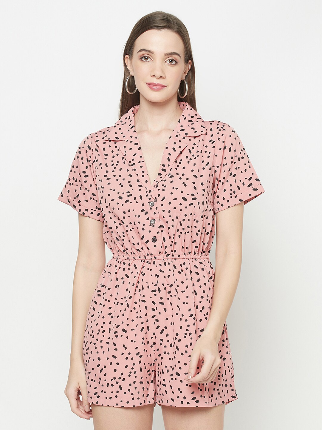 

Purple State Pink & Black Printed Jumpsuit
