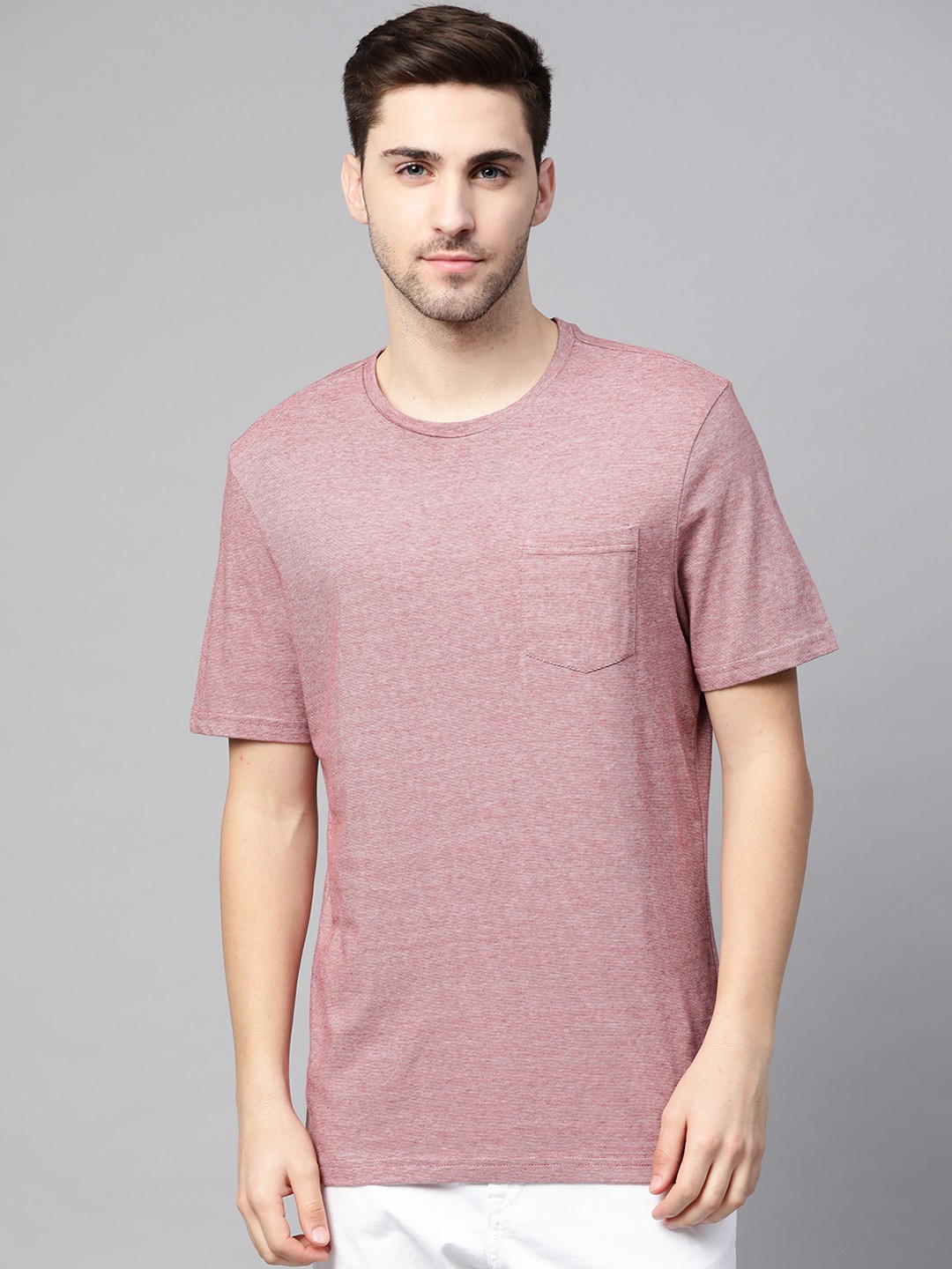 

Marks & Spencer Men Pink Pockets T-shirt
