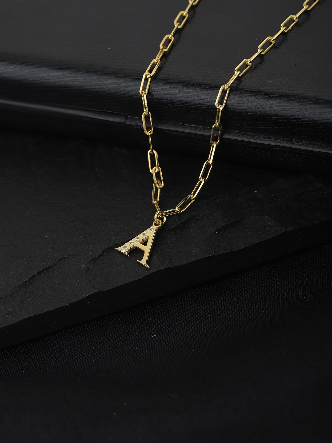 

Carlton London Gold-Plated Link Chain CZ-Studded Handcrafted Necklace