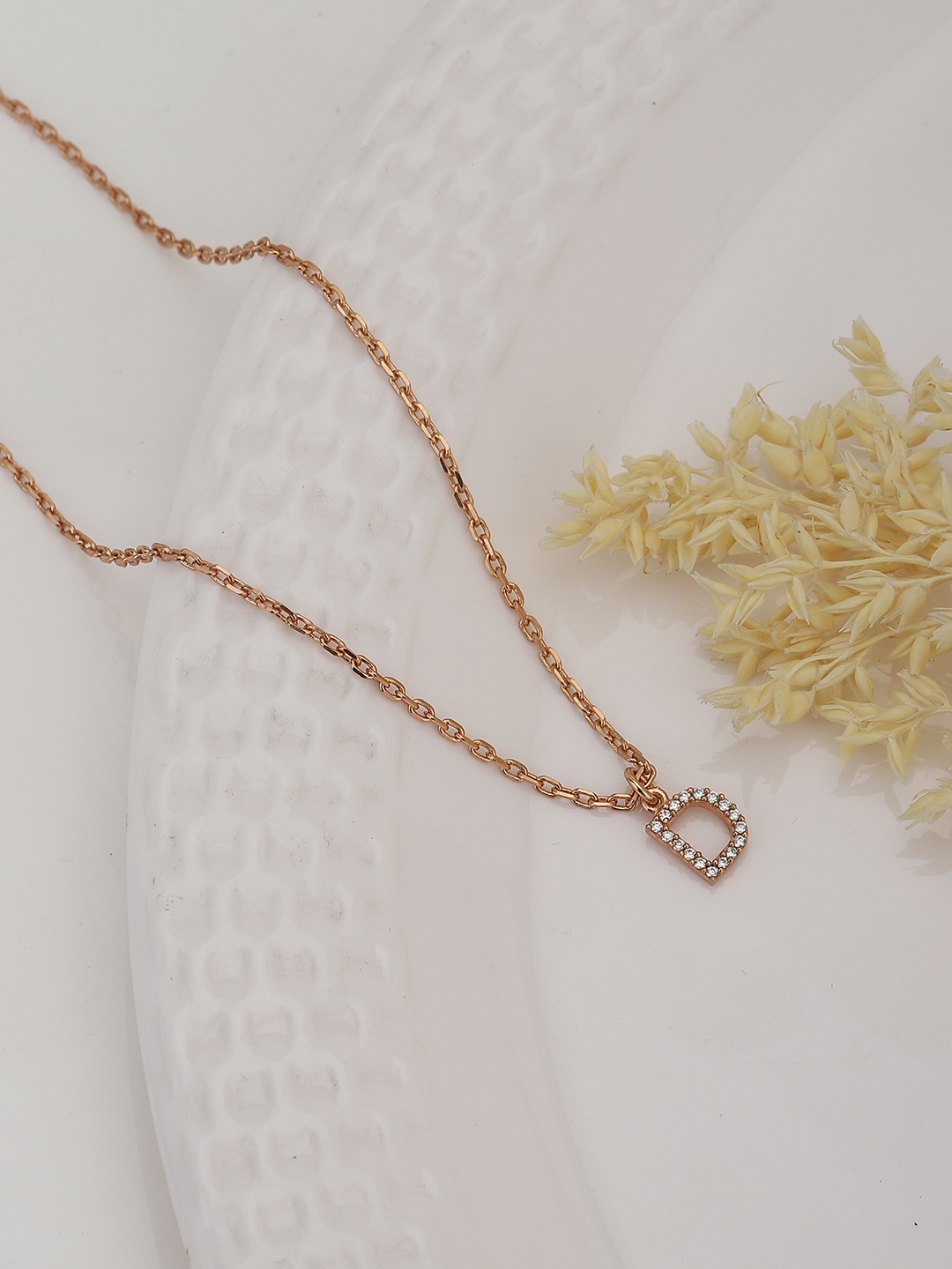 

Carlton London Rose Gold-Plated CZ-Studded Handcrafted Necklace