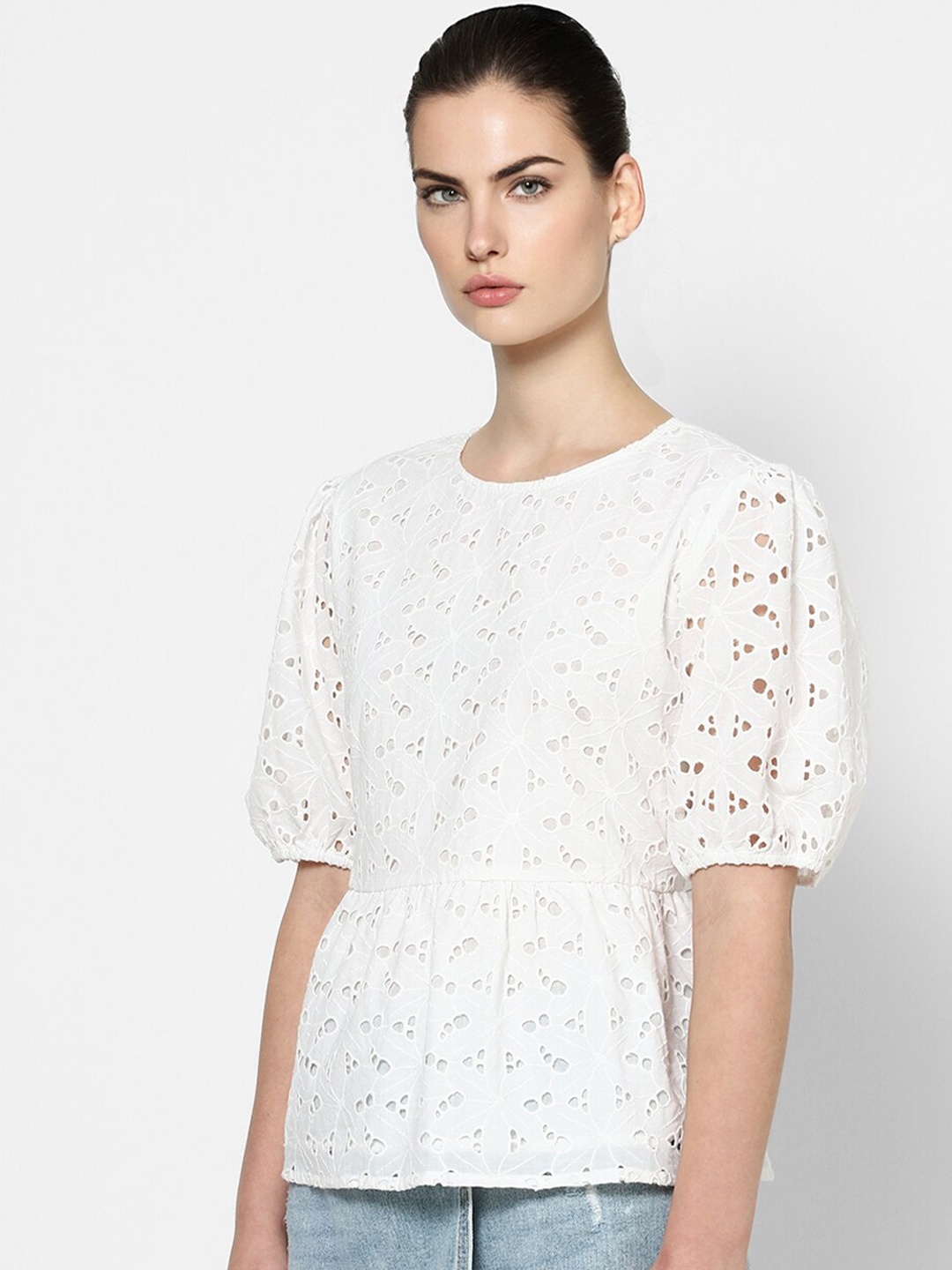 

ONLY White Schiffli Regular Top
