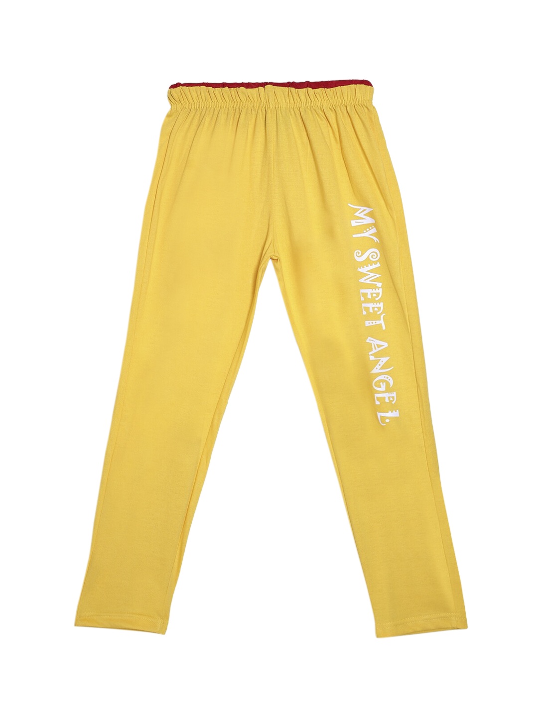 

SWEET ANGEL Boys Yellow Pure Cotton Straight-Fit Track Pants