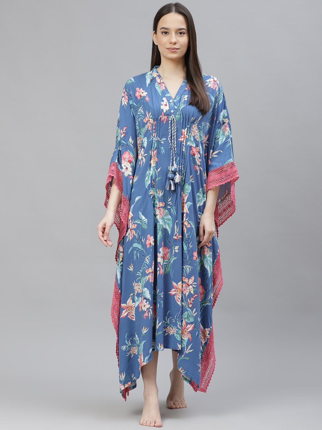 

Readiprint Fashions Blue Printed Kaftan Dress