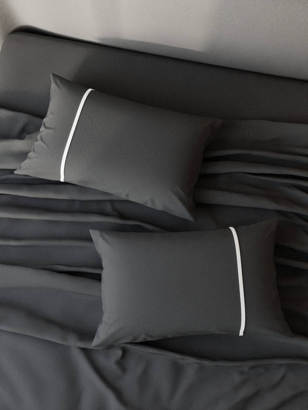

Stoa Paris Grey & White Solid Pure Cotton 144 TC Pillow Covers