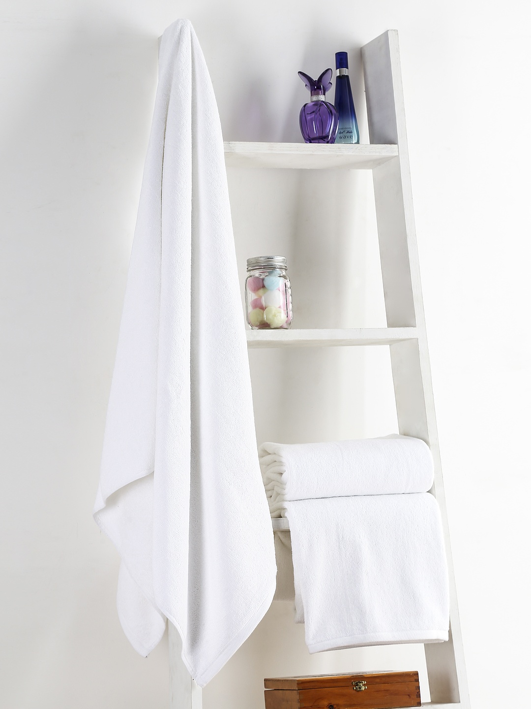 

Turkish Bath White Set of 3 Cotton 550 GSM Bath Towels