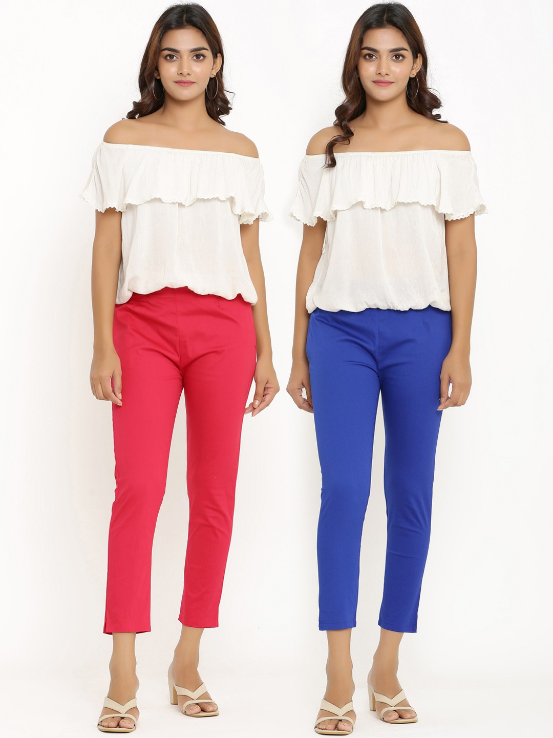 

ANAISA Women Pink Slim Fit Trousers