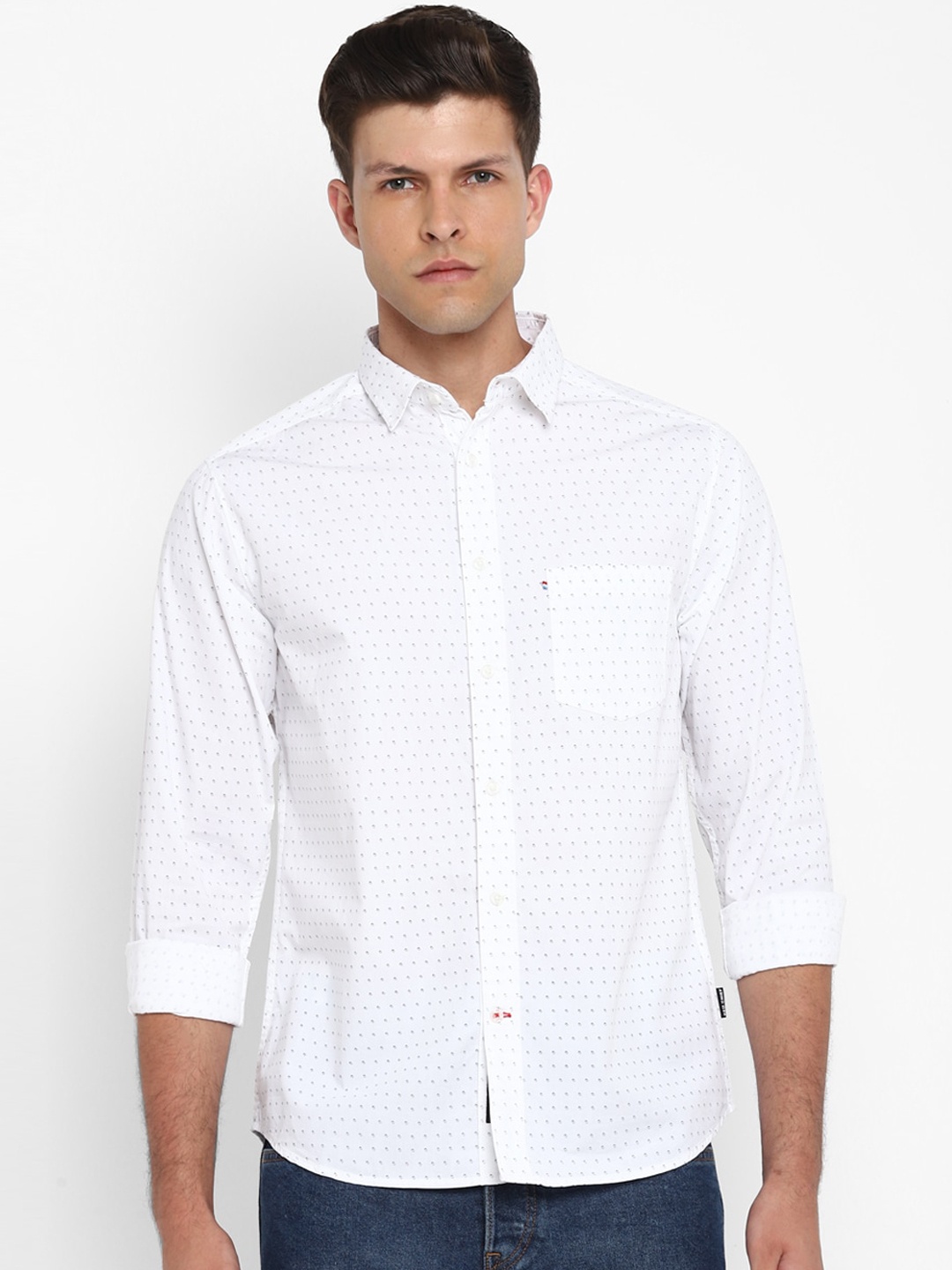 

Red Chief Men White Printed Casual Shirt