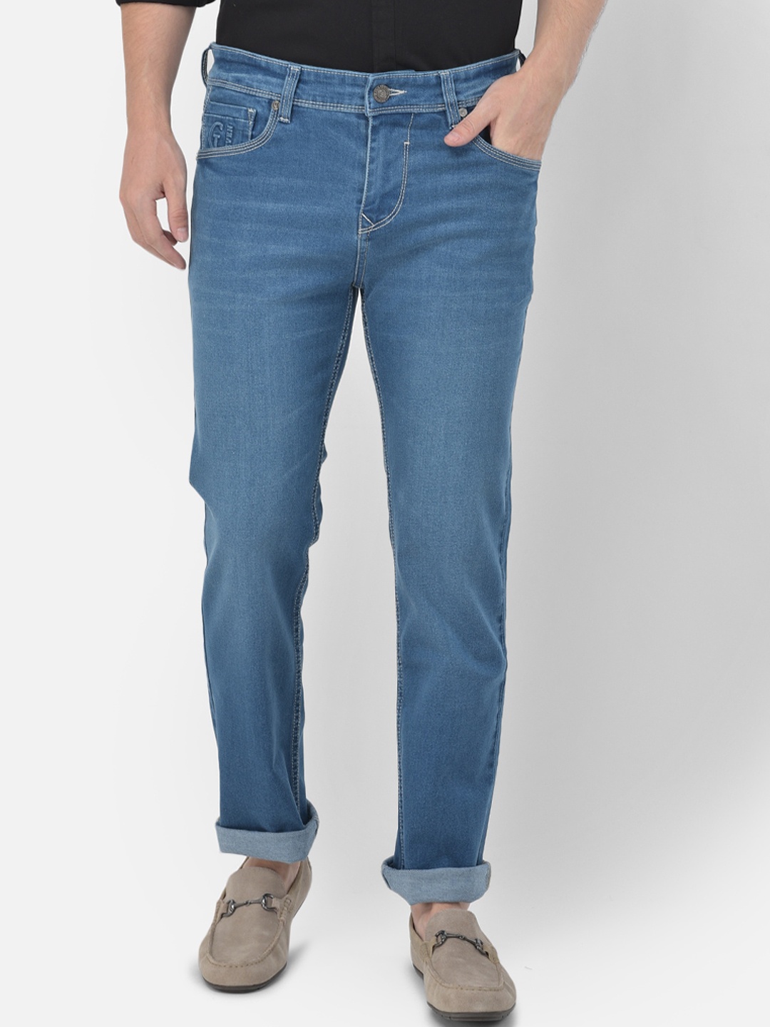 

Canary London Men Blue Smart Straight Fit Light Fade Stretchable Jeans