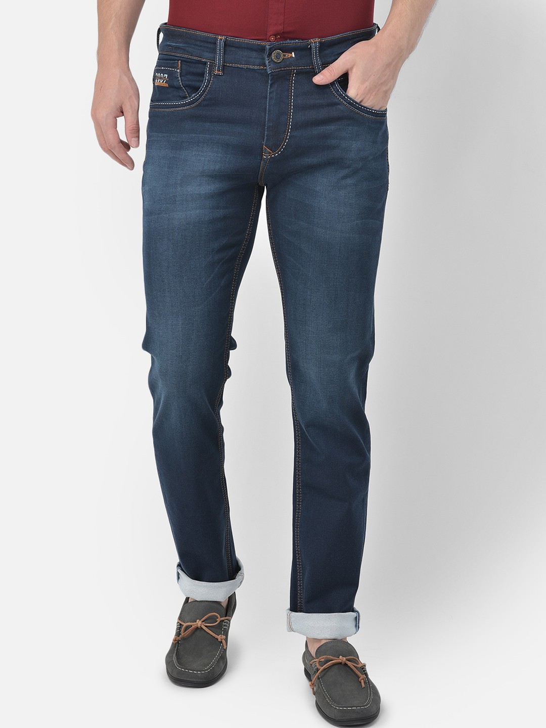

Canary London Men Blue Smart Slim Fit Heavy Fade Stretchable Jeans