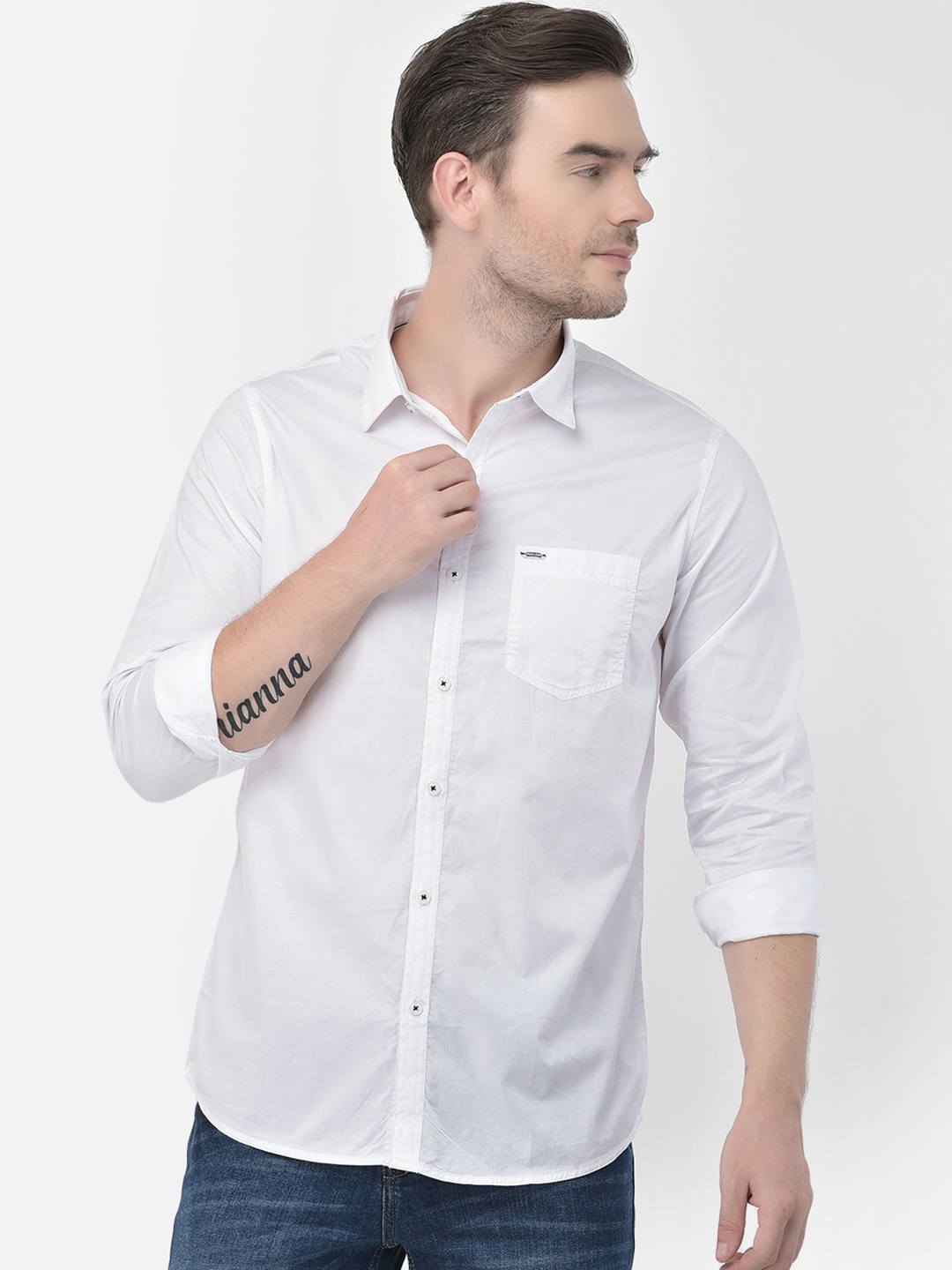 

Canary London Men White Smart Slim Fit Opaque Casual Shirt