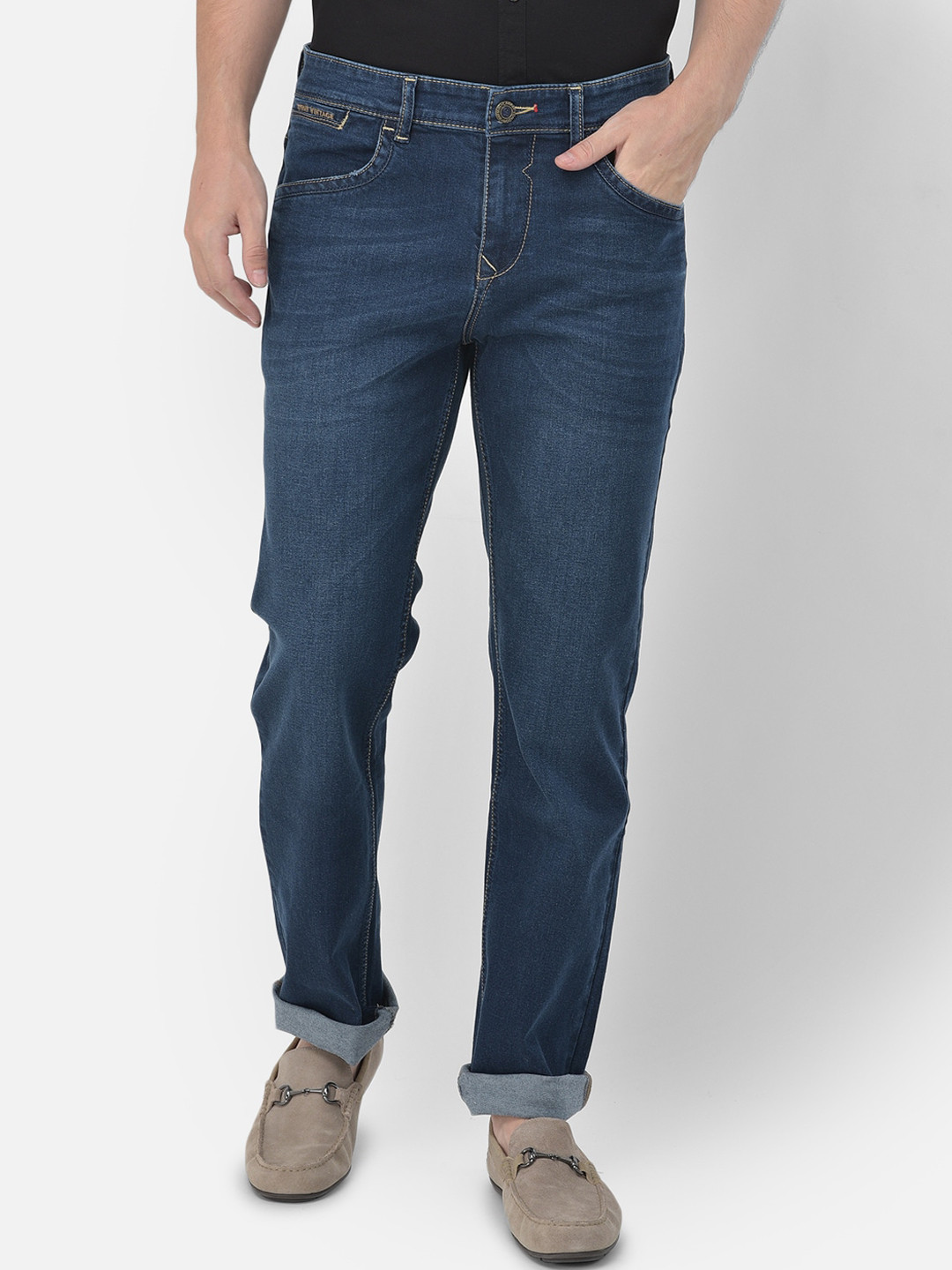 

Canary London Men Blue Smart Straight Fit Light Fade Stretchable Jeans