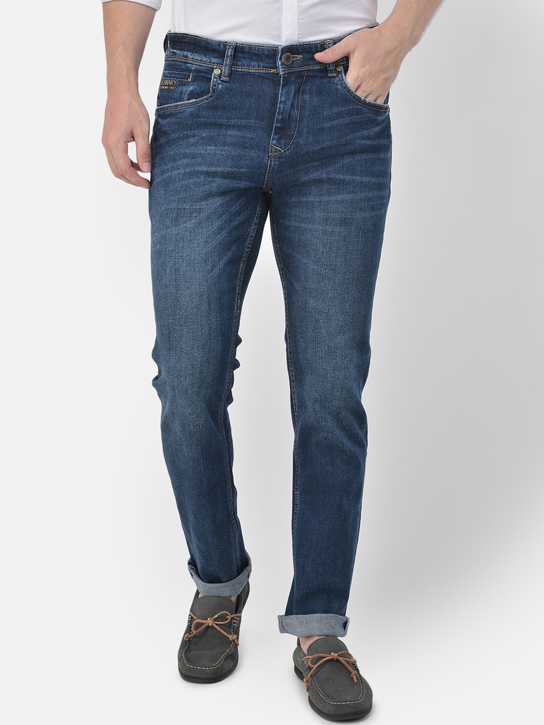 

Canary London Men Blue Smart Slim Fit Heavy Fade Stretchable Jeans